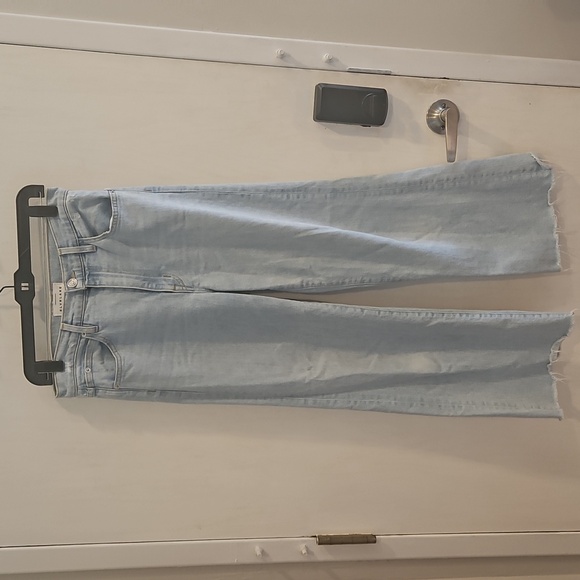 SLVRLAKE Grace Raw Hem High Waist Ankle Wide Leg Jeans 29 - Picture 11 of 12